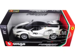Ferrari FXX-K Evo #70 White 1/18 Diecast Model Car Bburago 16012