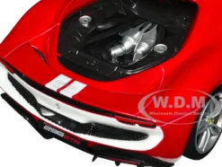 Ferrari 296 GTB Assetto Fiorano Red with White Stripes Race Play Series 1/18 Diecast Model Car Bburago 16017r