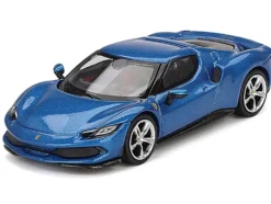 Ferrari 296 GTB Blue Corsa 1/64 Diecast Model Car by BBR