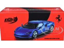 Ferrari 296 GTB Blue Corsa 1/64 Diecast Model Car by BBR