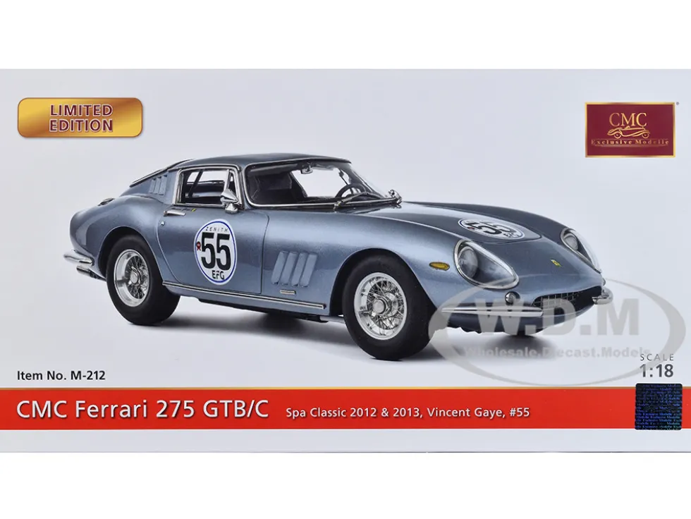 Ferrari 275 GTB/C #55 Vincent Gaye Spa Classic 2012-2013 Limited Edition 1000 pieces Worldwide 1/18 Diecast Model Car CMC M-212