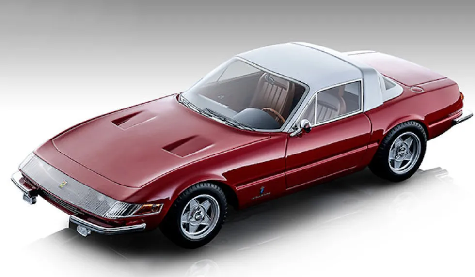 1969 Ferrari 365 GTB/4 Daytona Coupe Speciale Gloss Ferrari Red White Top Mythos Series Limited Edition 130 pieces Worldwide 1/18 Model Car Tecnomodel TM18-108 B