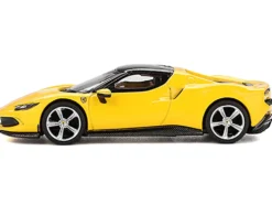 Ferrari 296 GTB Giallo Modena Yellow with Black Top 1/64 Diecast Model Car by BBR