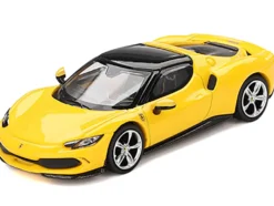 Ferrari 296 GTB Giallo Modena Yellow with Black Top 1/64 Diecast Model Car by BBR