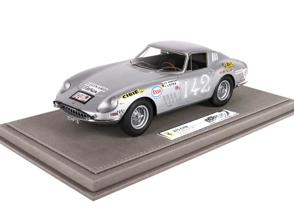 Ferrari 275 GTB #142 Jean Pierre Hanrioud Jean Claude Syda Tour de France 1969 with DISPLAY CASE Limited Edition to 149 pieces Worldwide 1/18 Model Car BBR BBR1830