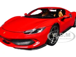 Ferrari 296 GTB Red "Race + Play" Series 1/18 Diecast Model Car by Bburago