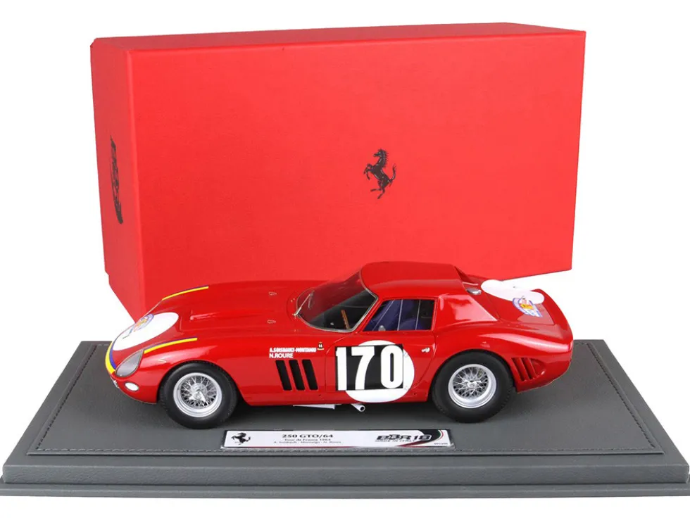 Ferrari 250 GTO #170 Annie Soisbault de Montaigu - Nicole Roure "Tour de France Automobile" (1964) with DISPLAY CASE Limited Edition to 200 pieces Worldwide 1/18 Model Car by BBR