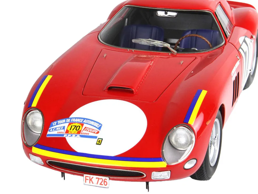 Ferrari 250 GTO #170 Annie Soisbault de Montaigu - Nicole Roure "Tour de France Automobile" (1964) with DISPLAY CASE Limited Edition to 200 pieces Worldwide 1/18 Model Car by BBR