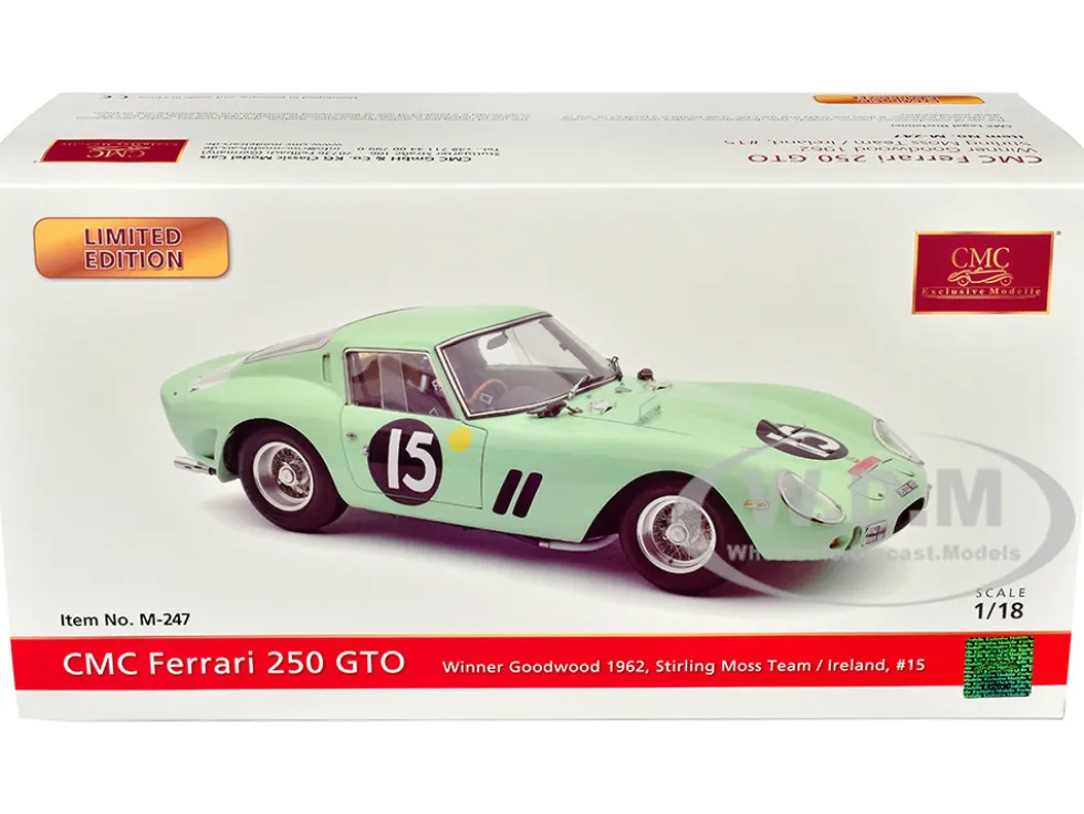 Ferrari 250 GTO #15 Innes Ireland U D T Laystall Racing Team Winner Goodwood Tourist Trophy 1962 Limited Edition to 2200 pieces Worldwide 1/18 Diecast Model Car CMC M-247