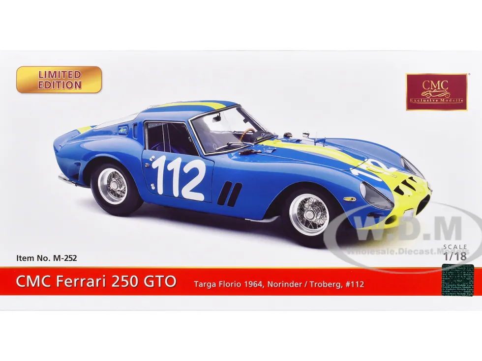 Ferrari 250 GTO #112 Ulf Norinder - Picko Per Troberg "Targa Florio" (1964) Limited Edition to 2200 pieces Worldwide 1/18 Diecast Model Car by CMC