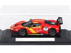 Ferrari 296 GT3 #71 Red "Francorchamps Motors" (2022) "Racing" Series with Display Case 1/43 Diecast Model Car by Bburago