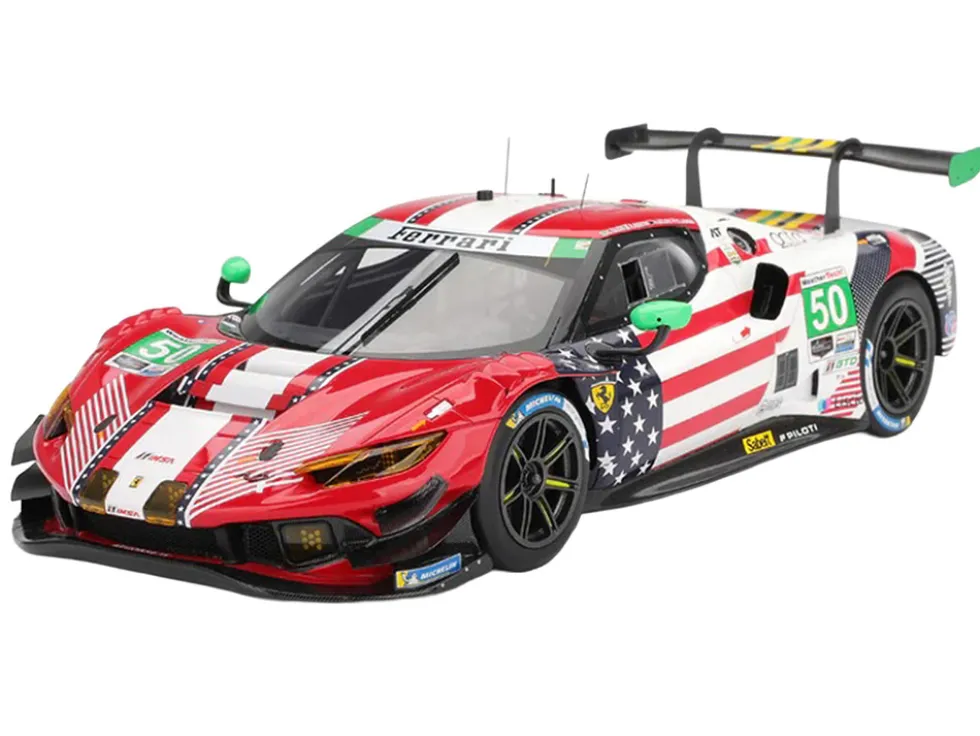 Ferrari 296 GT3 #50 Riccardo Agostini - Conrad Laursen - Arthur Leclerc - Custodio Toledo "AF Corse" IMSA "24 Hours of Daytona" (2025) "Competition Series" 1/18 Model Car by BBR