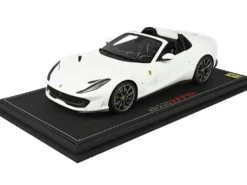 2019 Ferrari 812 GTS Convertible Avus White DISPLAY CASE Limited Edition 32 pieces Worldwide 1/18 Model Car BBR P18184E