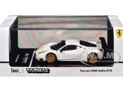 Ferrari 458 Italia GT3 White with Gold Wheels "Road64" Series 1/64 Diecast Model Car by Tarmac Works