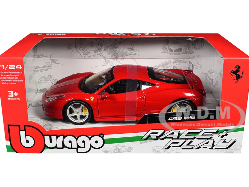 Ferrari 458 Italia Red 1/24 Diecast Model Car Bburago 26003