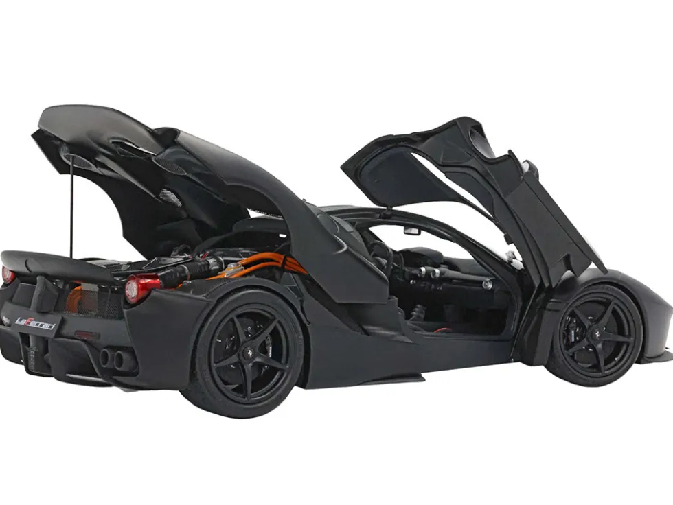 Ferrari LaFerrari Matt Black With Display Case Limited Edition to 78 pieces Worldwide 1/18 Diecast Model Car by BBR