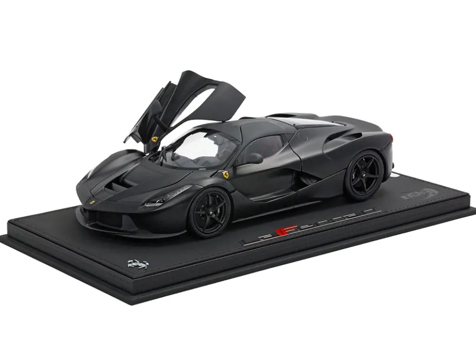 Ferrari LaFerrari Matt Black With Display Case Limited Edition to 78 pieces Worldwide 1/18 Diecast Model Car by BBR