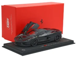 Ferrari LaFerrari Matt Black With Display Case Limited Edition to 78 pieces Worldwide 1/18 Diecast Model Car by BBR