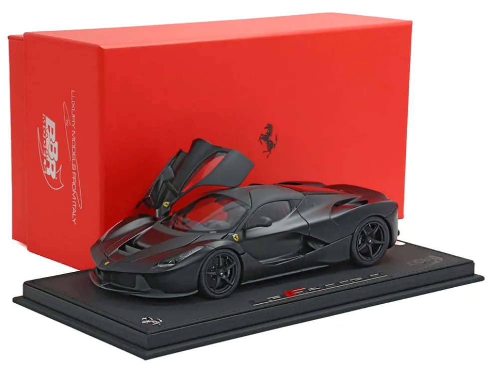 Ferrari LaFerrari Matt Black With Display Case Limited Edition to 78 pieces Worldwide 1/18 Diecast Model Car by BBR