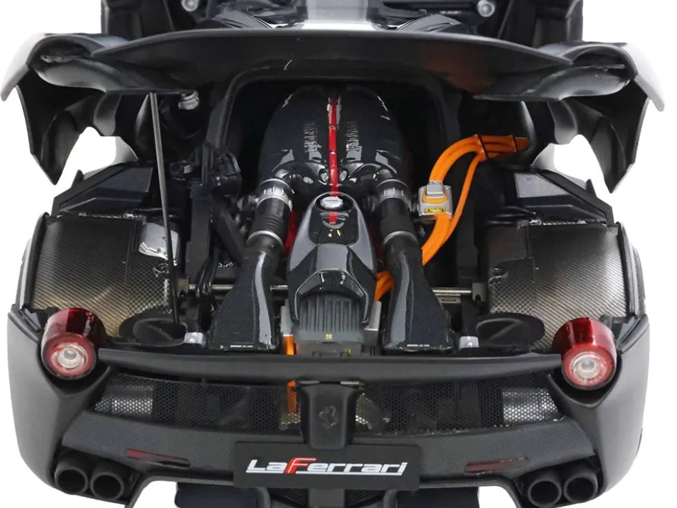 Ferrari LaFerrari Matt Black With Display Case Limited Edition to 78 pieces Worldwide 1/18 Diecast Model Car by BBR