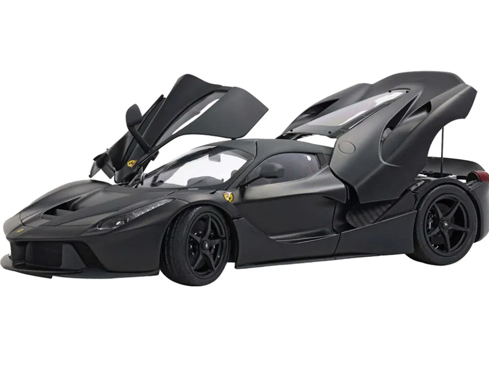 Ferrari LaFerrari Matt Black With Display Case Limited Edition to 78 pieces Worldwide 1/18 Diecast Model Car by BBR