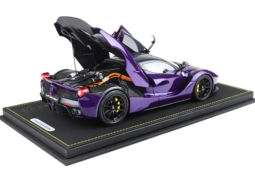 2012 Ferrari LaFerrari Purple Dubai Metallic (Viola Vio) with Black Top With Display Case Limited Edition to 300 pieces Worldwide 1/18 Diecast Model Car by BBR