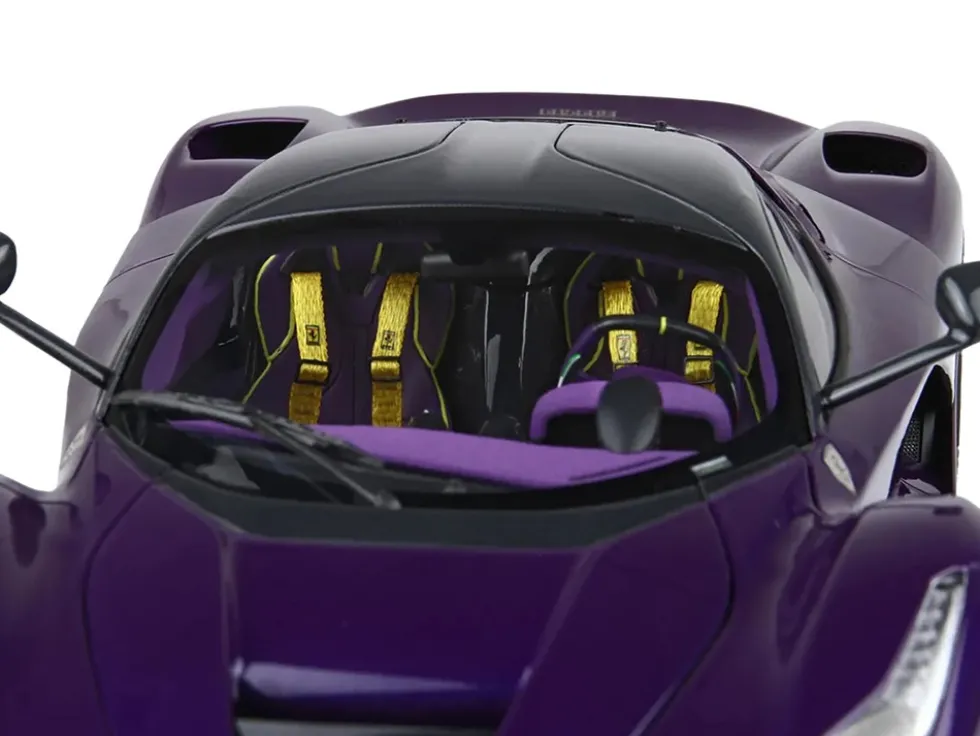 2012 Ferrari LaFerrari Purple Dubai Metallic (Viola Vio) with Black Top With Display Case Limited Edition to 300 pieces Worldwide 1/18 Diecast Model Car by BBR