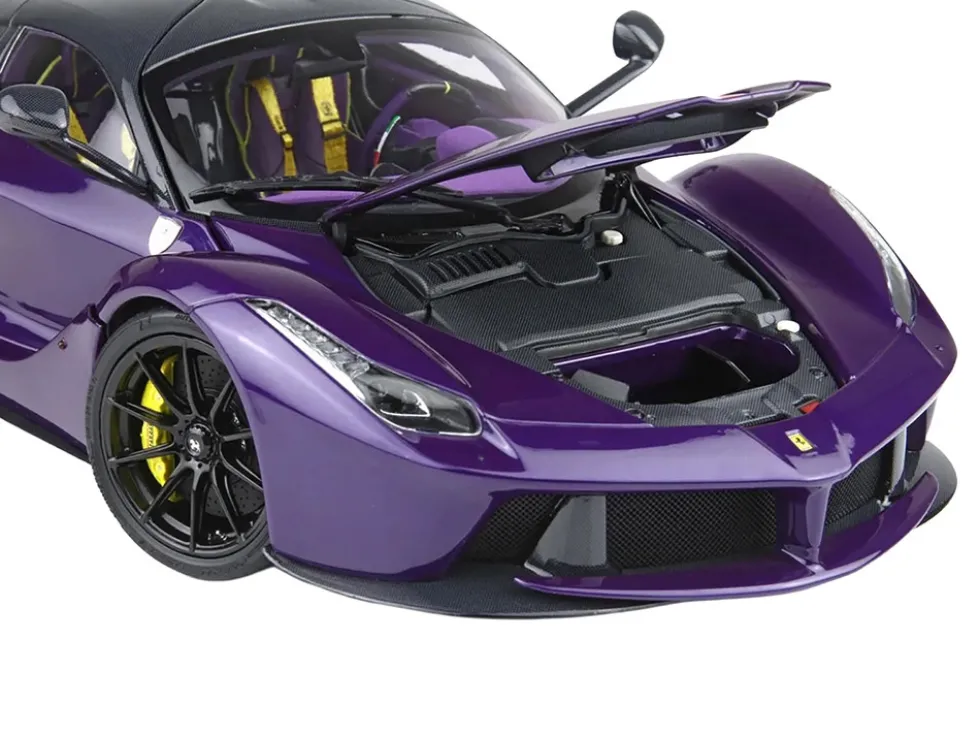 2012 Ferrari LaFerrari Purple Dubai Metallic (Viola Vio) with Black Top With Display Case Limited Edition to 300 pieces Worldwide 1/18 Diecast Model Car by BBR
