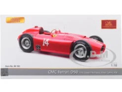 1956 Ferrari Lancia D50 #14 Peter Collins Grand Prix France Limited Edition 1500 pieces Worldwide 1/18 Diecast Model Car CMC 182