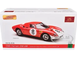 Ferrari 250 LM #8 John Surtees - Lorenzo Bandini "N.A.R.T." 2nd Place "12 Hours of Reims" (1964) Limited Edition to 1500 pieces Worldwide 1/18 Diecast Model Car by CMC
