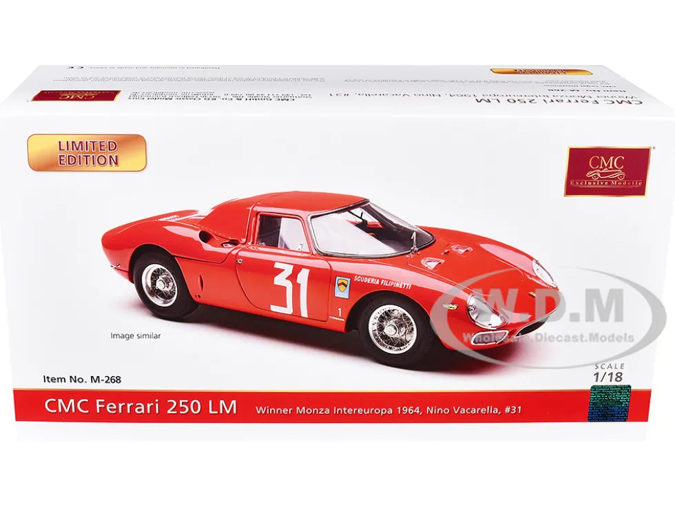 Ferrari 250 LM #31 Nino Vaccarella Winner "Monza Intereuropa" (1964) Limited Edition to 1500 pieces Worldwide 1/18 Diecast Model Car by CMC