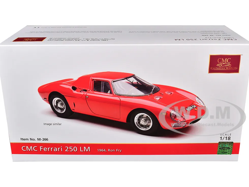 Ferrari 250 LM Race Red "Ron Fry" (1964) Limited Edition 1/18 Diecast Model Car by CMC