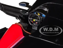 Ferrari Monza SP1 Black Metallic with Red Stripes 