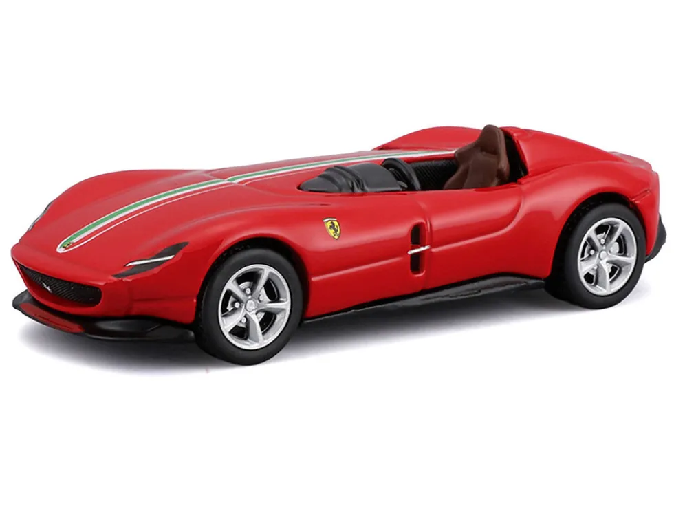 Ferrari Monza SP1 Red with Italian Flag Stripes "Speed Icons" Series 1/64 Diecast Model Car by Maisto