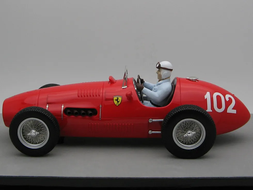 Ferrari 500 #102 Nino Farina 2nd Place Formula Two F2 Nurburgring GP 1952 with Driver Figure Mythos Series Limited Edition to 55 pieces Worldwide 1/18 Model Car Tecnomodel TMD18-66D