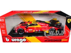 Ferrari 499P #50 Antonio Fuoco - Miguel Molina - Nicklas Nielsen "Ferrari AF Corse" Winner "24 Hours of Le Mans" (2024) "Racing" Series 1/18 Diecast Model Car by Bburago