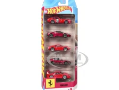 Ferrari 5 piece Set Diecast Model Cars by Hot Wheels