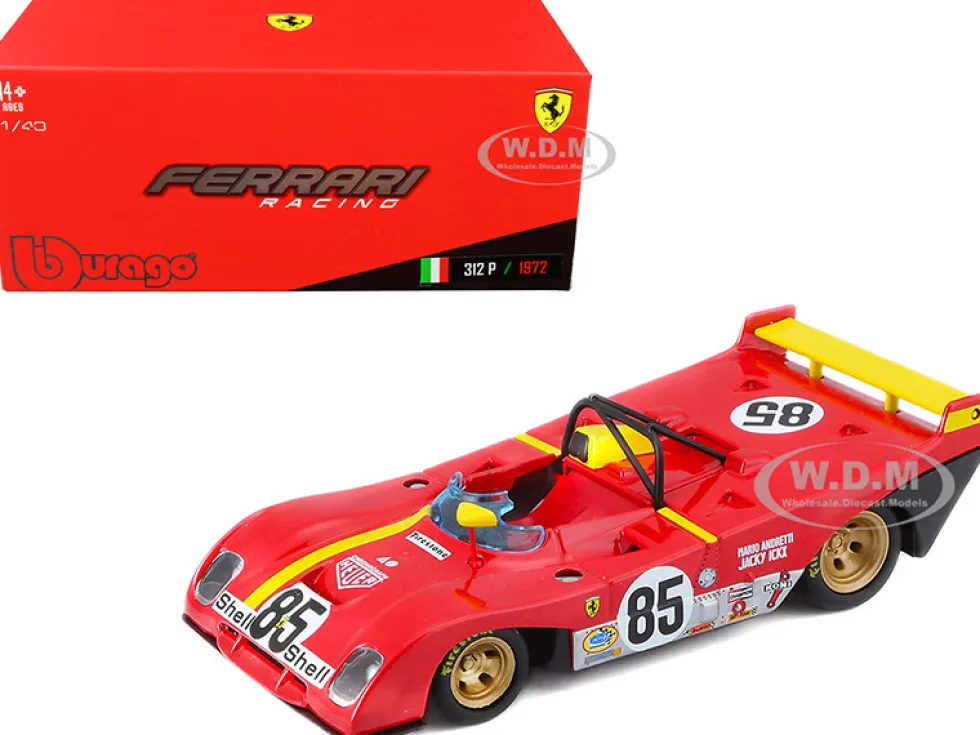 Ferrari 312P #85 Jacky Ickx Mario Andretti 6 Hours Watkins Glen 1972 1/43 Diecast Model Car Bburago 36302