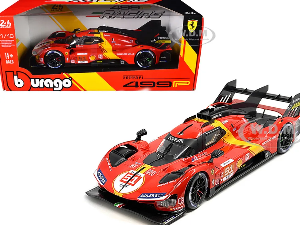 Ferrari 499P #51 James Calado - Antonio Giovinazzi - Alessandro Pier Guidi "Ferrari AF Corse" Winner "24 Hours of Le Mans" (2023) "Racing" Series 1/18 Diecast Model Car by Bburago