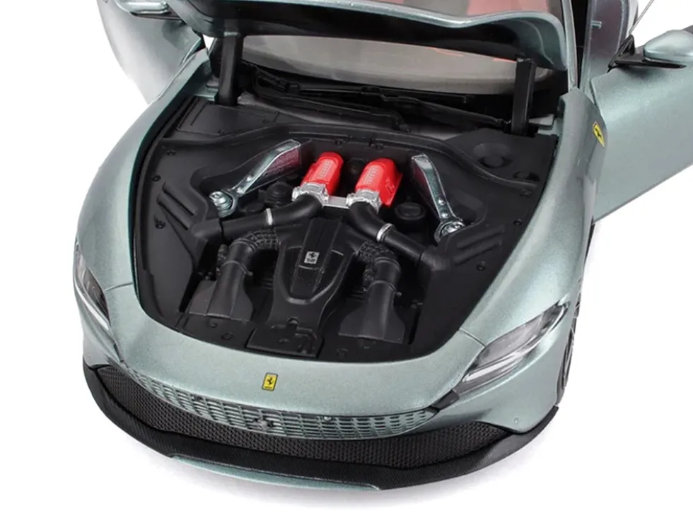 2019 Ferrari Roma Gray Metallic with Pink Interior 1/18 Diecast Model Car by Polistil