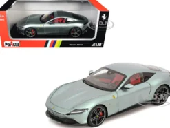 2019 Ferrari Roma Gray Metallic with Pink Interior 1/18 Diecast Model Car by Polistil