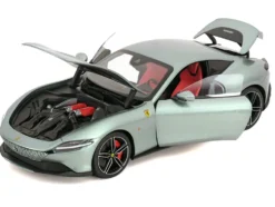 2019 Ferrari Roma Gray Metallic with Pink Interior 1/18 Diecast Model Car by Polistil