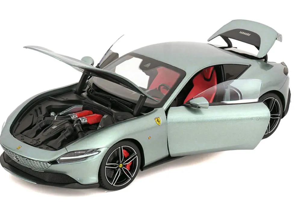 2019 Ferrari Roma Gray Metallic with Pink Interior 1/18 Diecast Model Car by Polistil