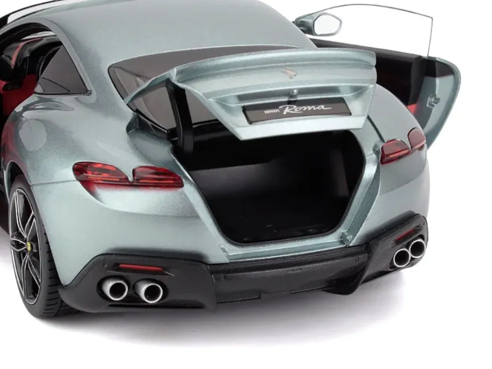 2019 Ferrari Roma Gray Metallic with Pink Interior 1/18 Diecast Model Car by Polistil