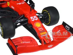 Ferrari SF21 #55 Carlos Sainz Formula One F1 Car Ferrari Racing Series 1/18 Diecast Model Car Bburago 16809SA