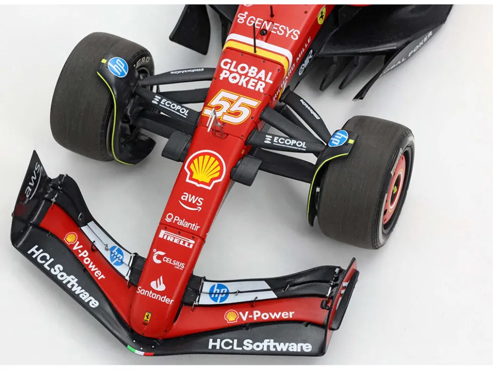 Ferrari SF-24 #55 Carlos Sainz Jr. 2nd Place Formula One F1 "United States GP" (2024) Limited Edition to 20 pieces Worldwide 1/18 Diecast Model Car by BBR