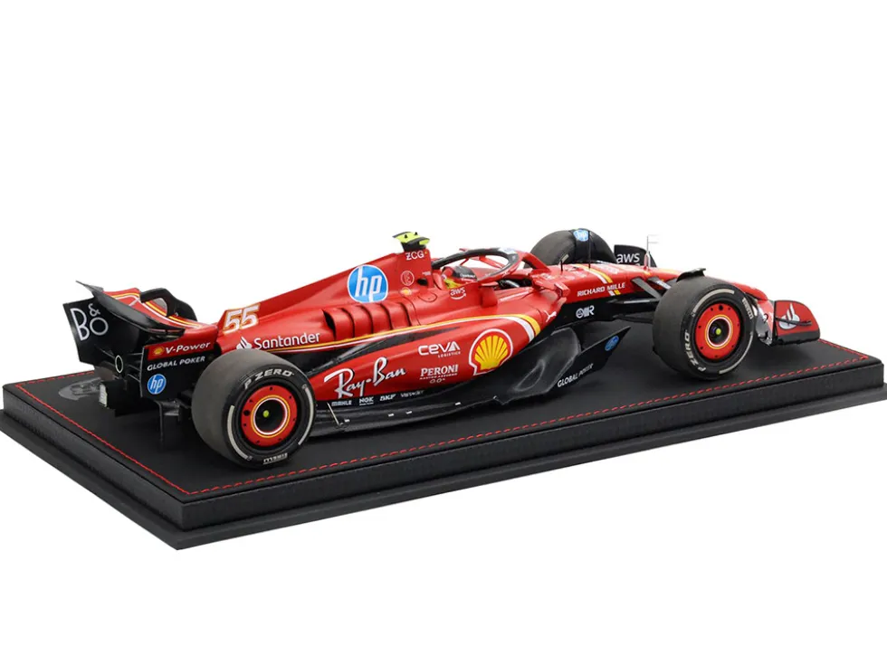 Ferrari SF-24 #55 Carlos Sainz Jr. 2nd Place Formula One F1 "United States GP" (2024) Limited Edition to 20 pieces Worldwide 1/18 Diecast Model Car by BBR