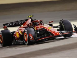 Ferrari SF-24 #55 Carlos Sainz 3rd Place Formula One F1 "Bahrain GP" (2024) with Acrylic Display Case 1/18 Model Car by LookSmart