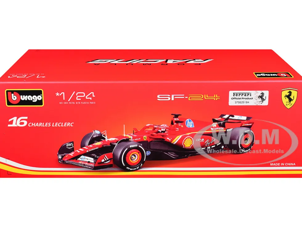 Ferrari SF-24 #16 Charles Leclerc Formula One F1 World Championship (2024) "Formula Racing" Series 1/24 Diecast Model Car by Bburago