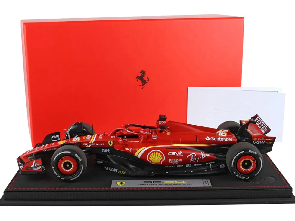 Ferrari SF-24 #16 Charles Leclerc 2nd Place Formula One F1 "Australian GP" (2024) Limited Edition to 140 pieces Worldwide 1/18 Diecast Model Car by BBR